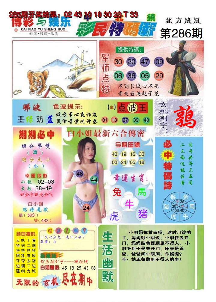 2024286期中北彩民特码报