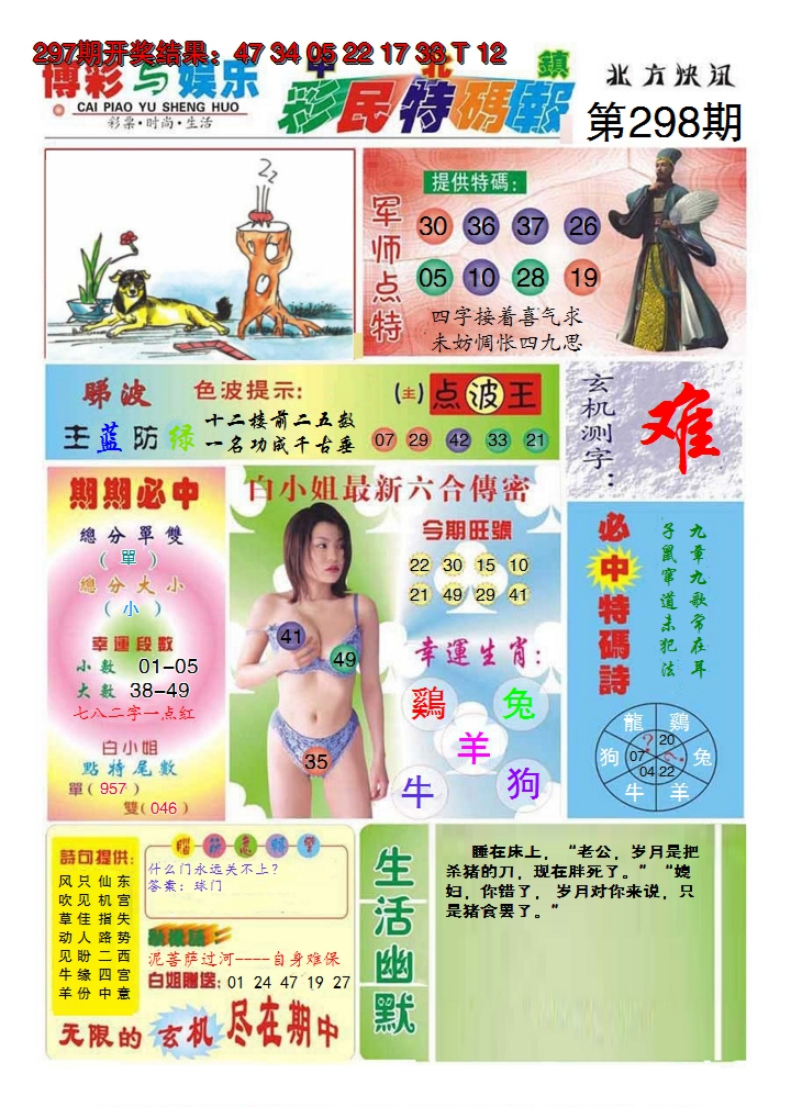 2024298期中北彩民特码报