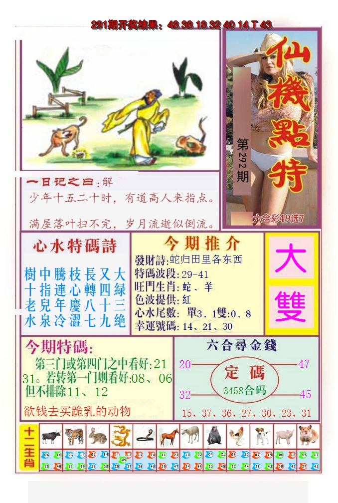 2024292期仙机点特