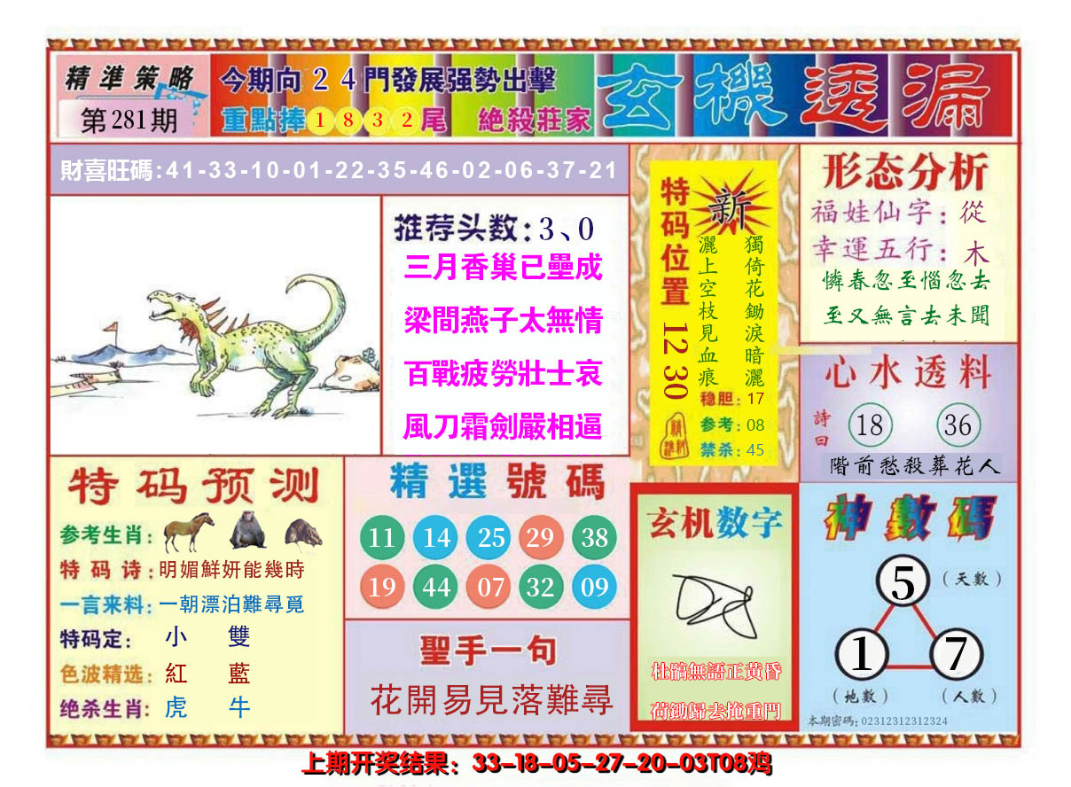 2024281期玄机透漏