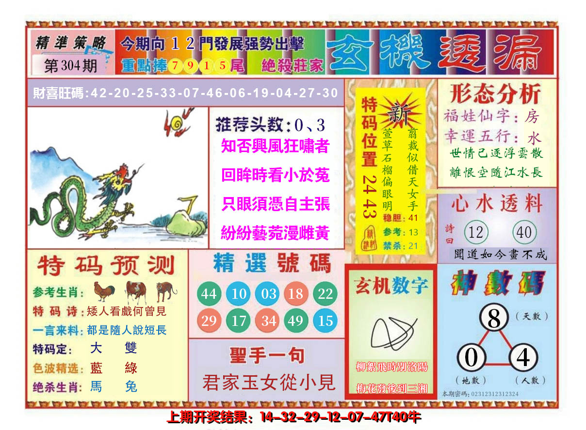 2024304期玄机透漏