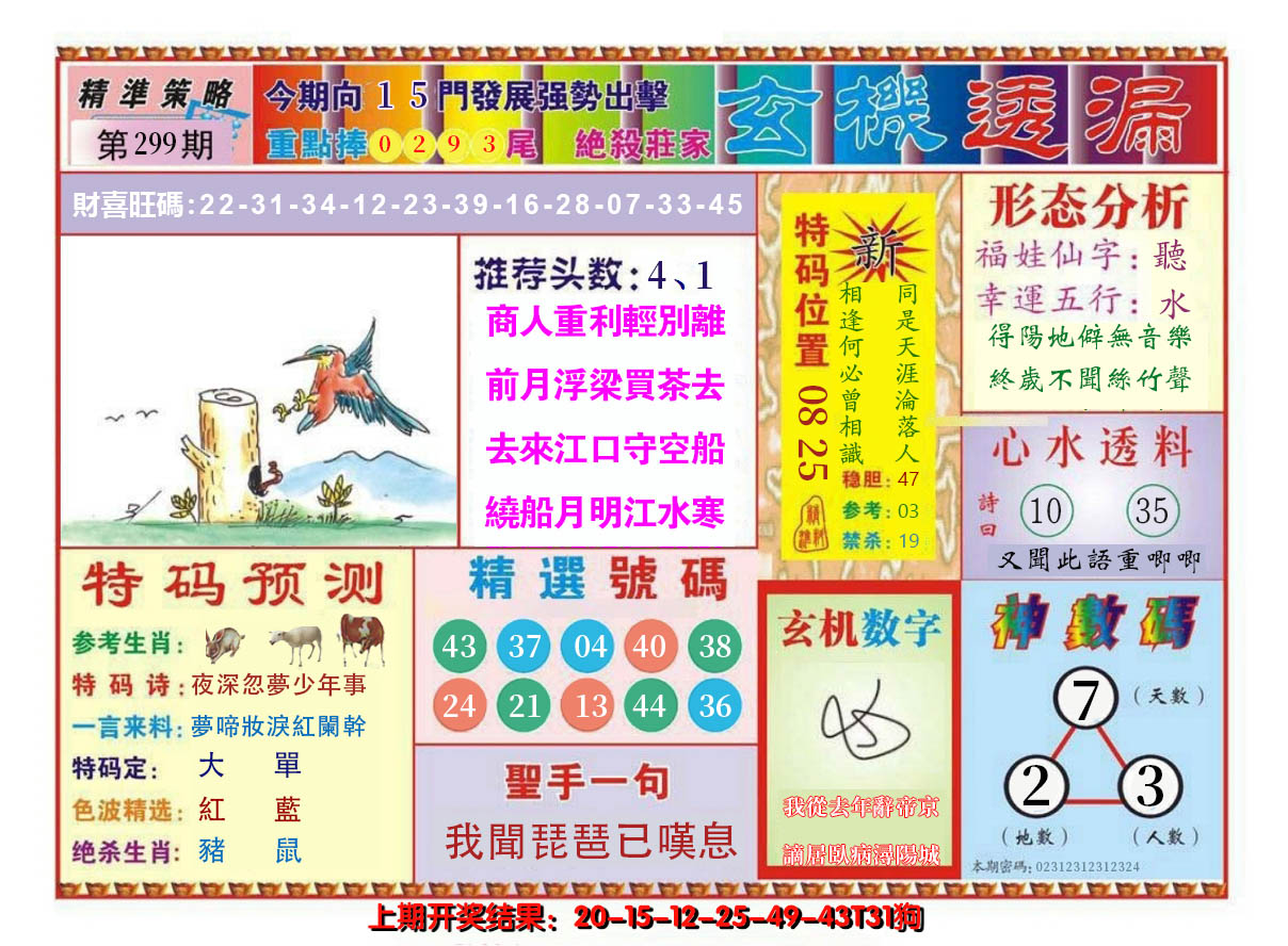 2024299期玄机透漏