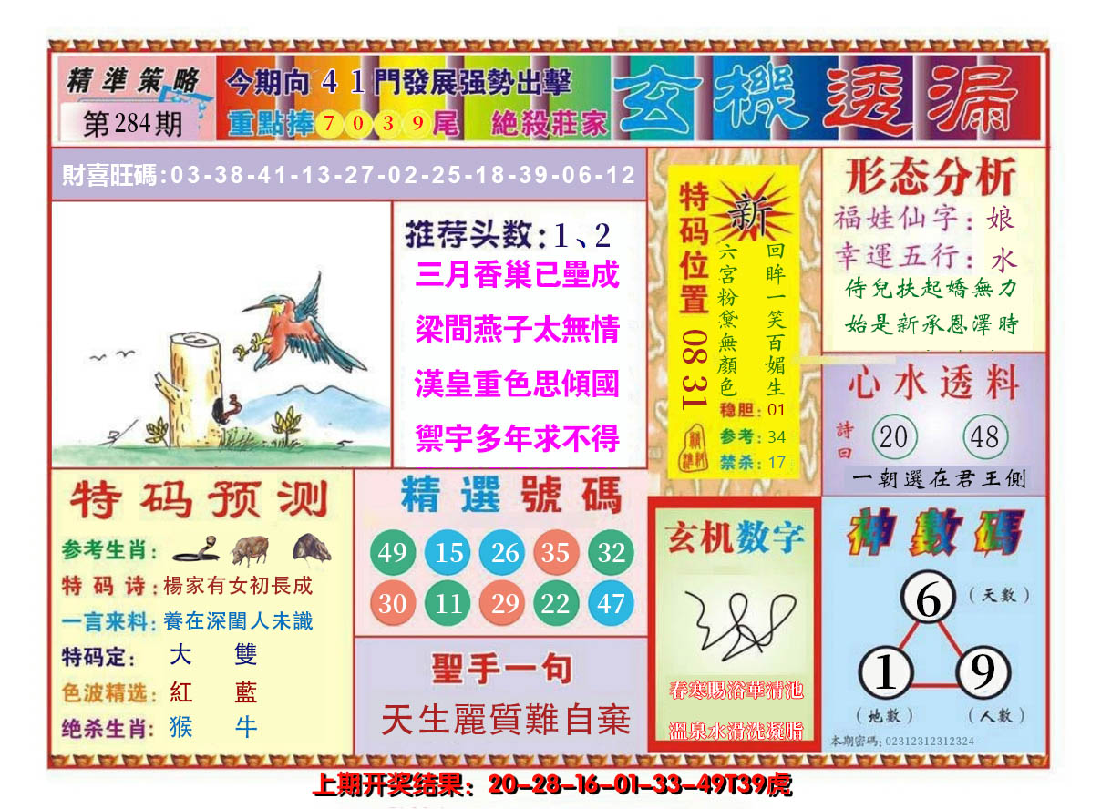 2024284期玄机透漏