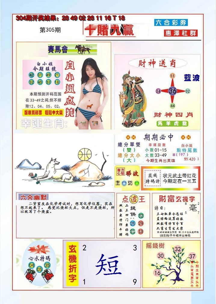 2024305期十赌九羸
