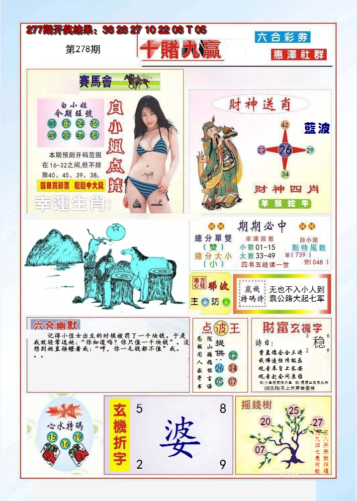 2024278期十赌九羸