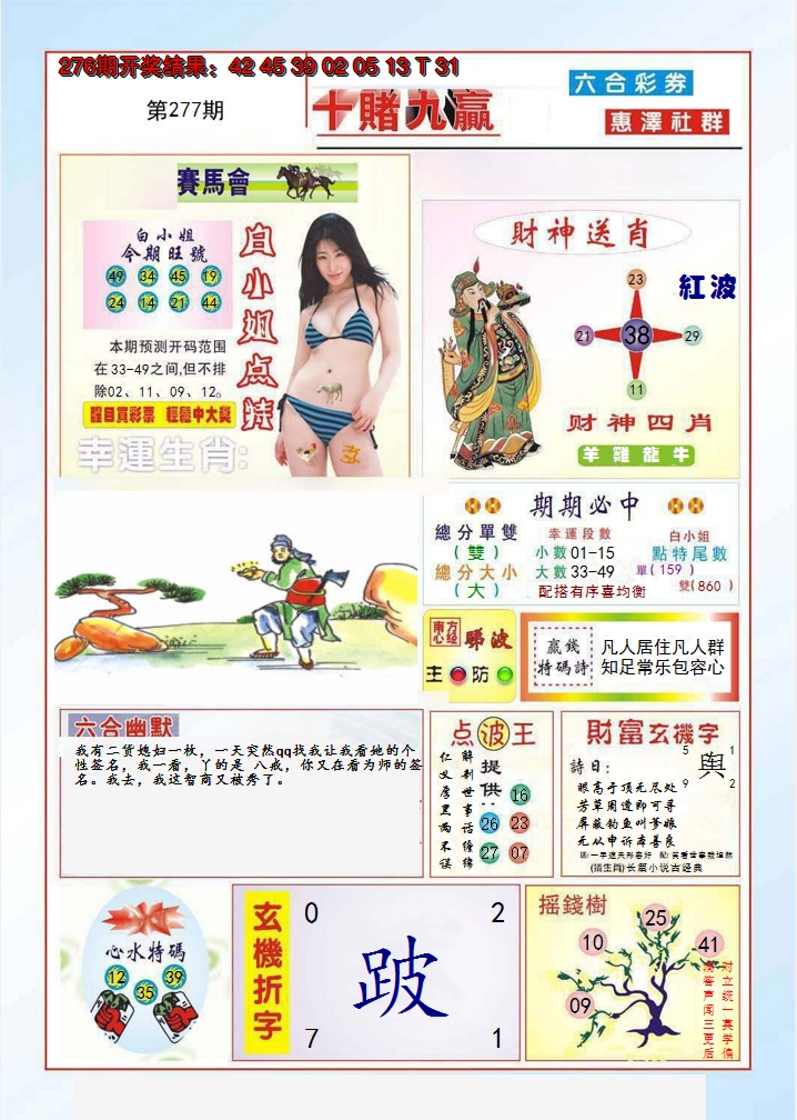 2024277期十赌九羸