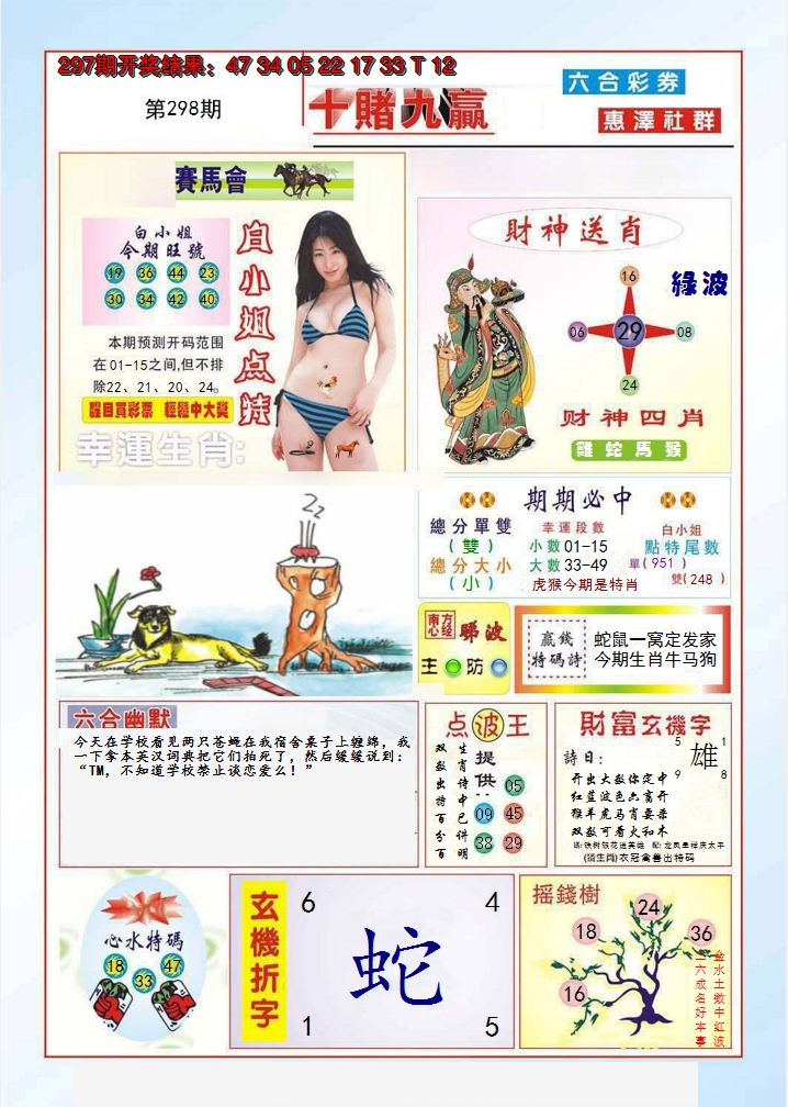 2024298期十赌九羸