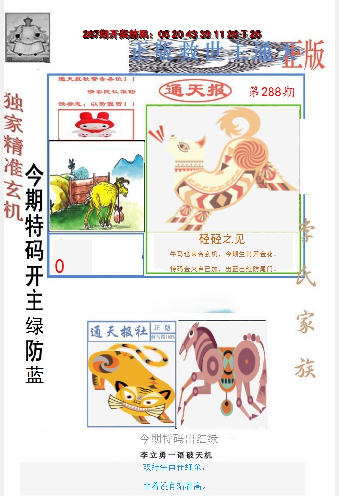 2024288期李力勇通天报