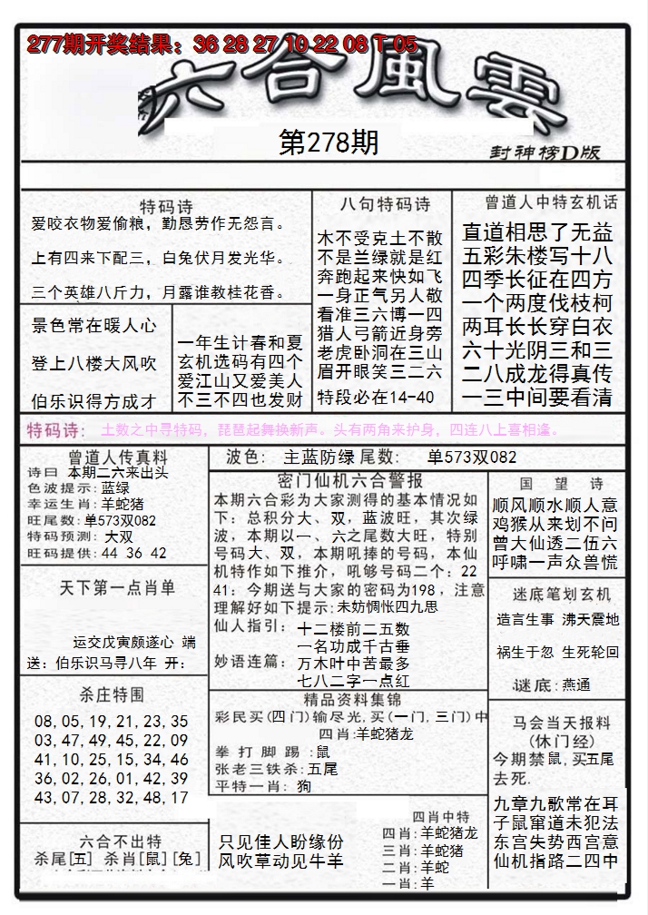 2024278期六合风云A