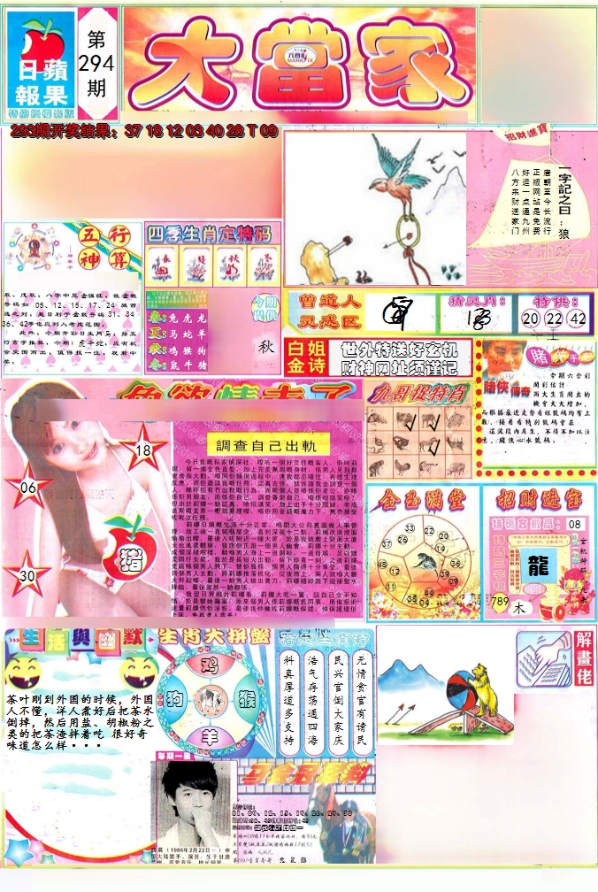 2024294期彩卷后庄A