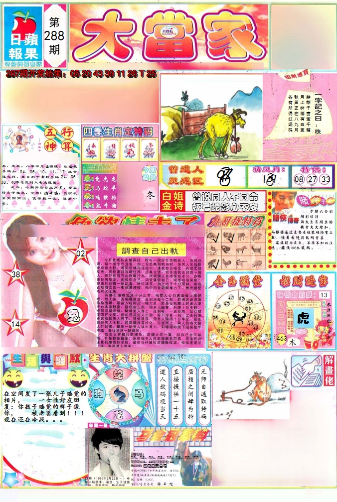 2024288期彩卷后庄A