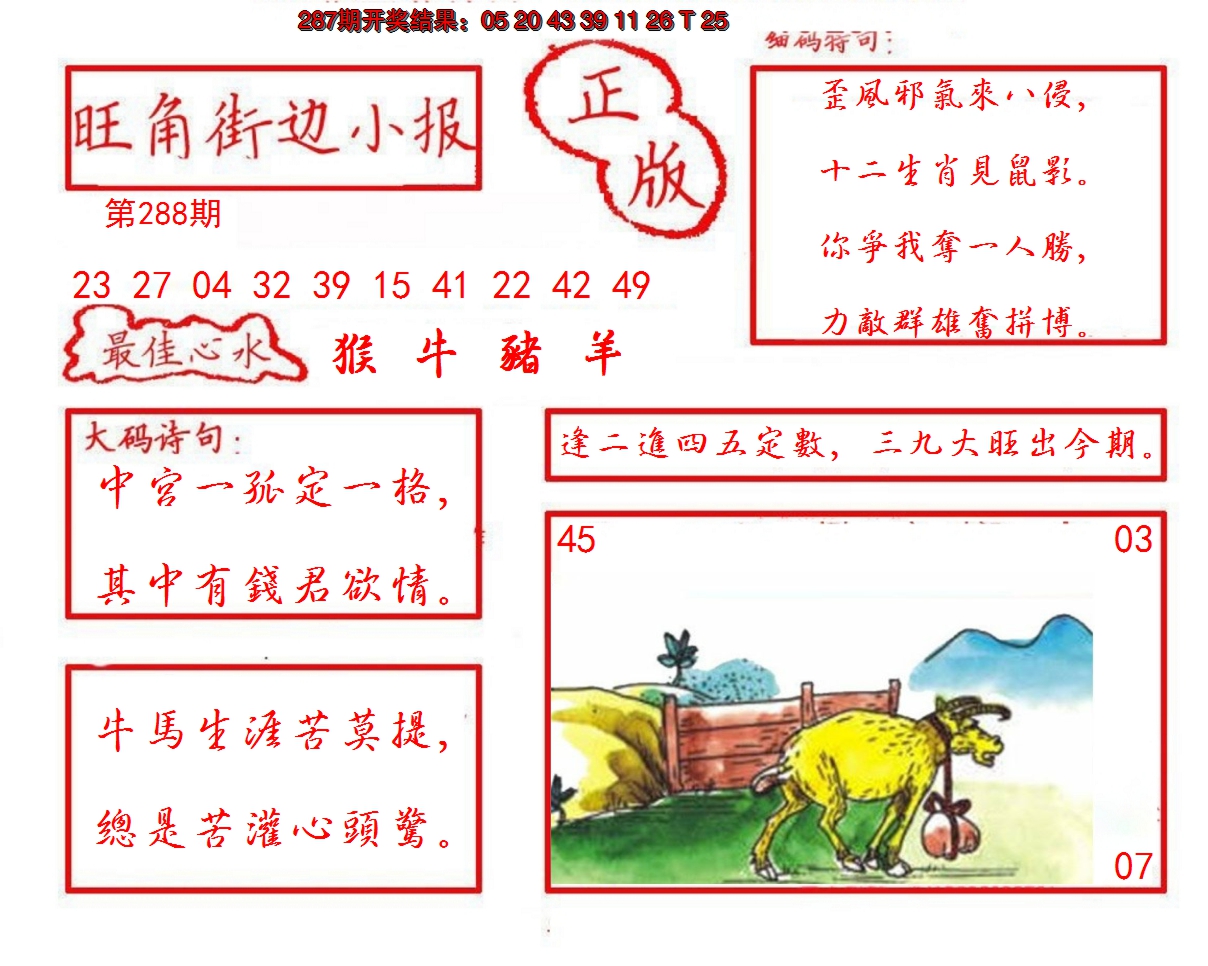 2024288期旺角街边小报
