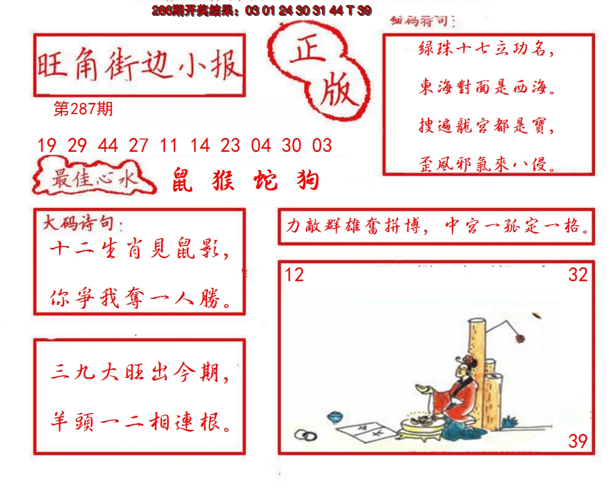 2024287期旺角街边小报