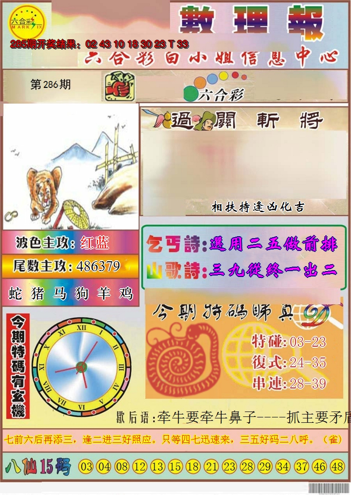 2024286期九龙数理报