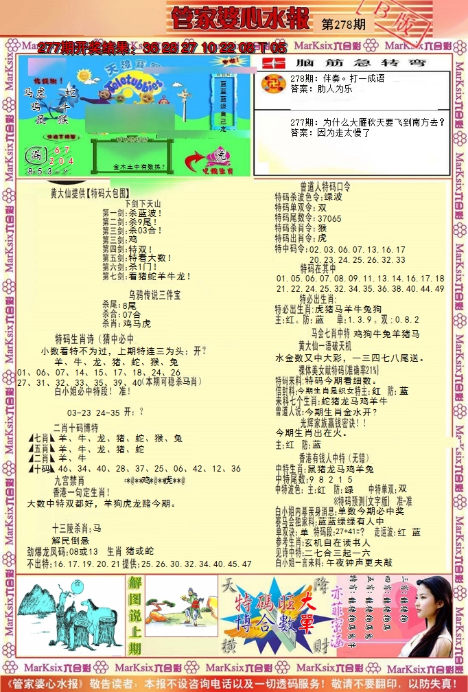 2024278期管家婆心水报B