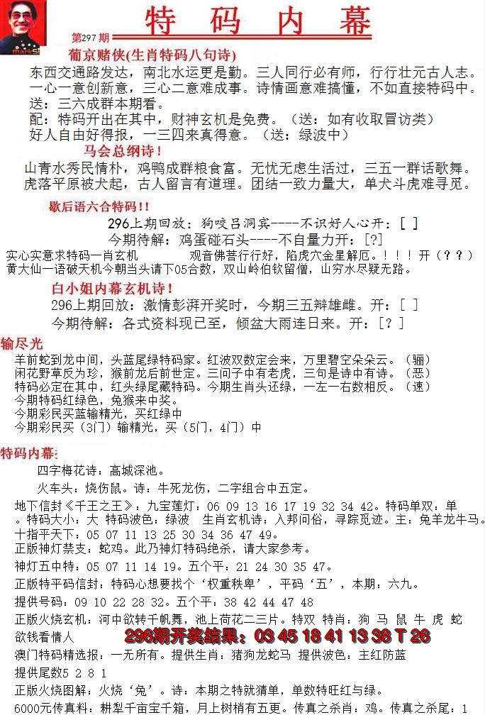 2024297期特码内幕A