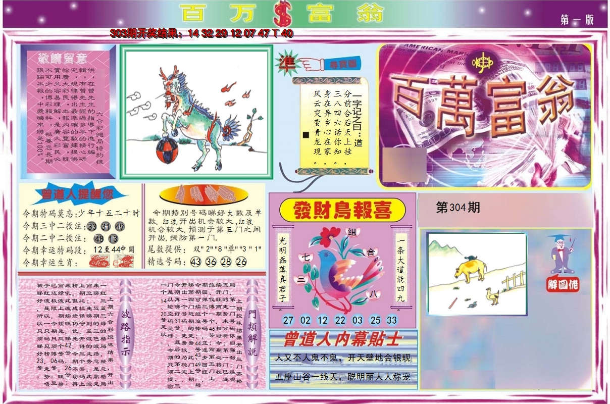 2024304期百万富翁A