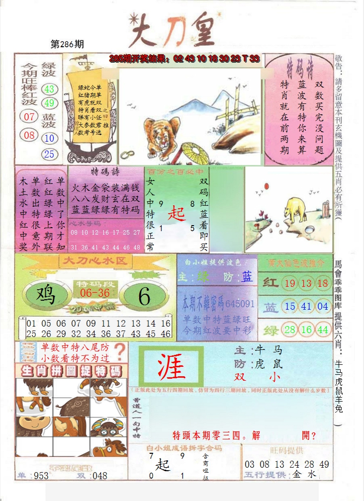 2024286期大刀皇