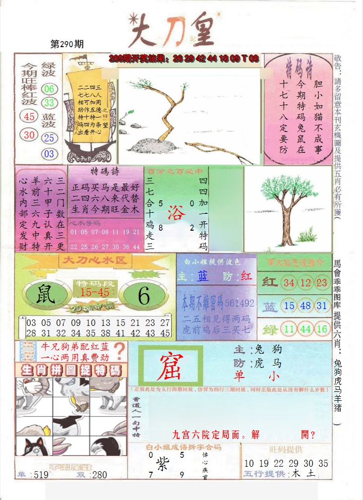 2024290期大刀皇