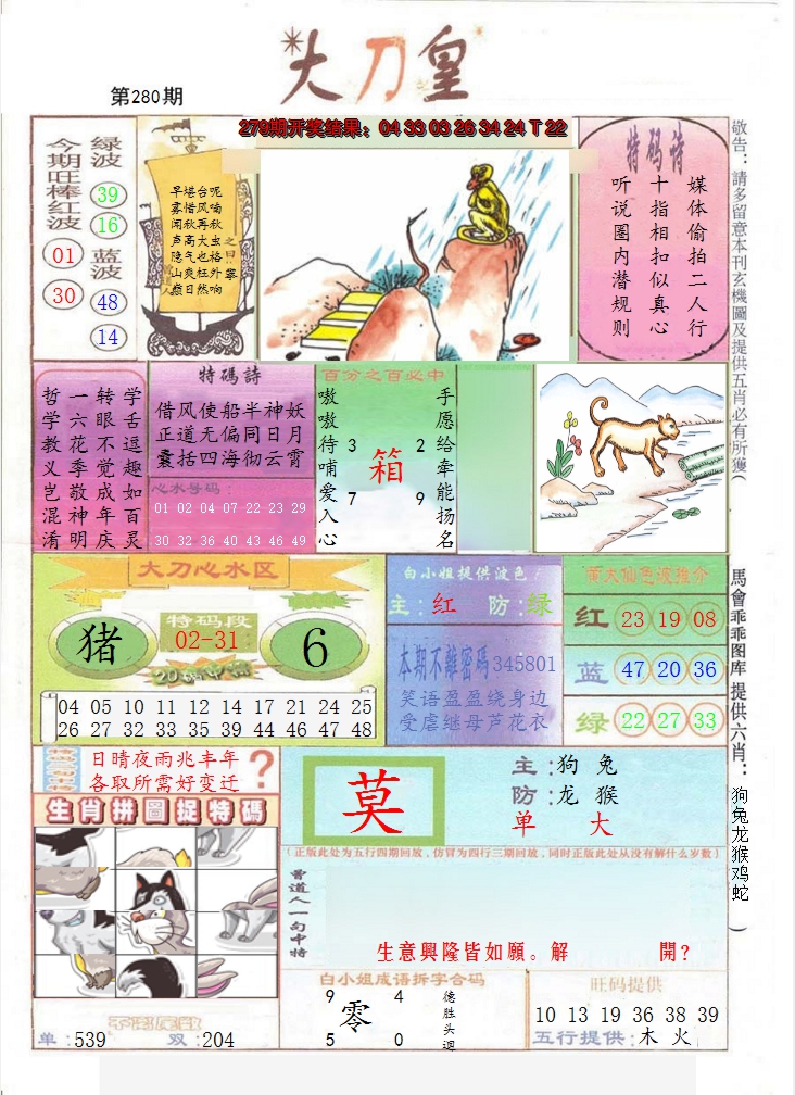 2024280期大刀皇