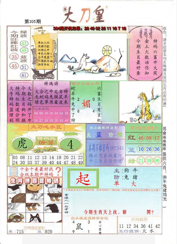 2024305期大刀皇