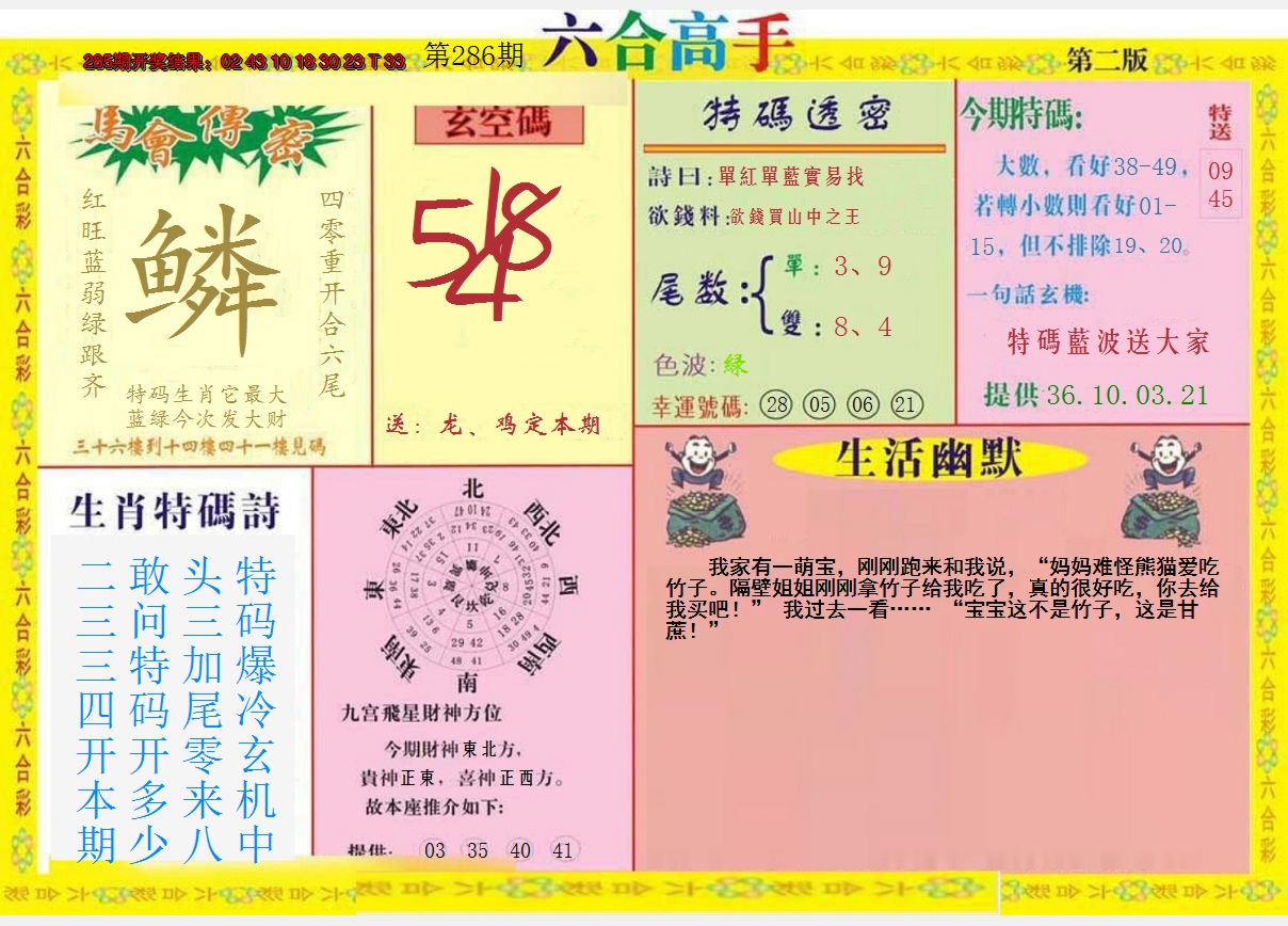 2024286期六合高手B