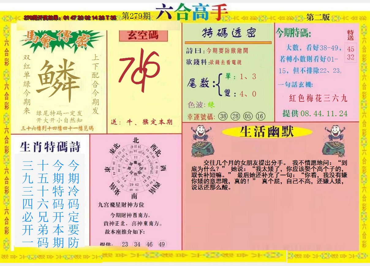 2024279期六合高手B