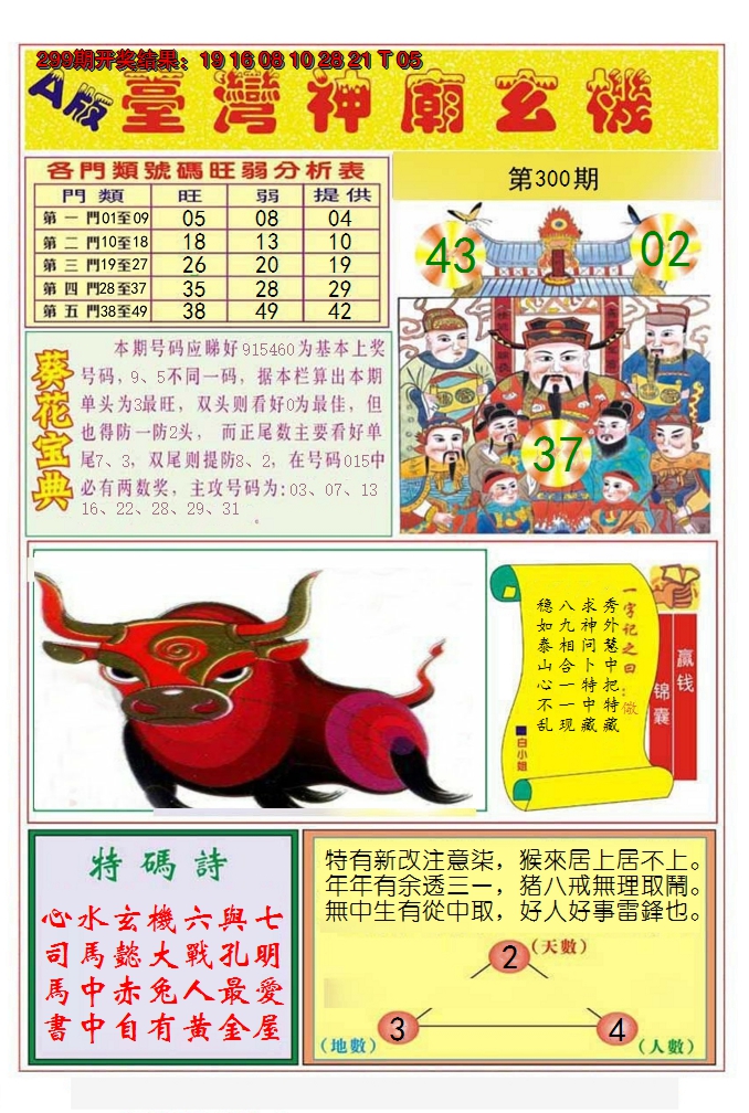 2024300期台湾神庙A