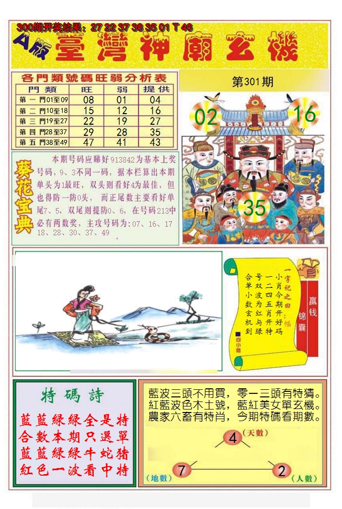 2024301期台湾神庙A