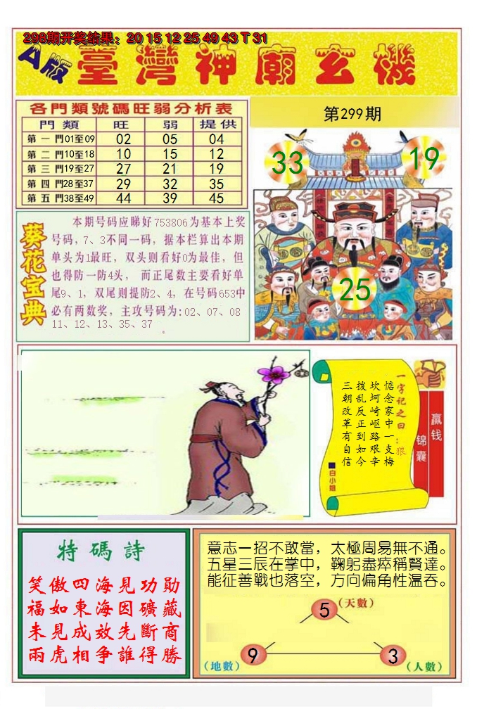 2024299期台湾神庙A