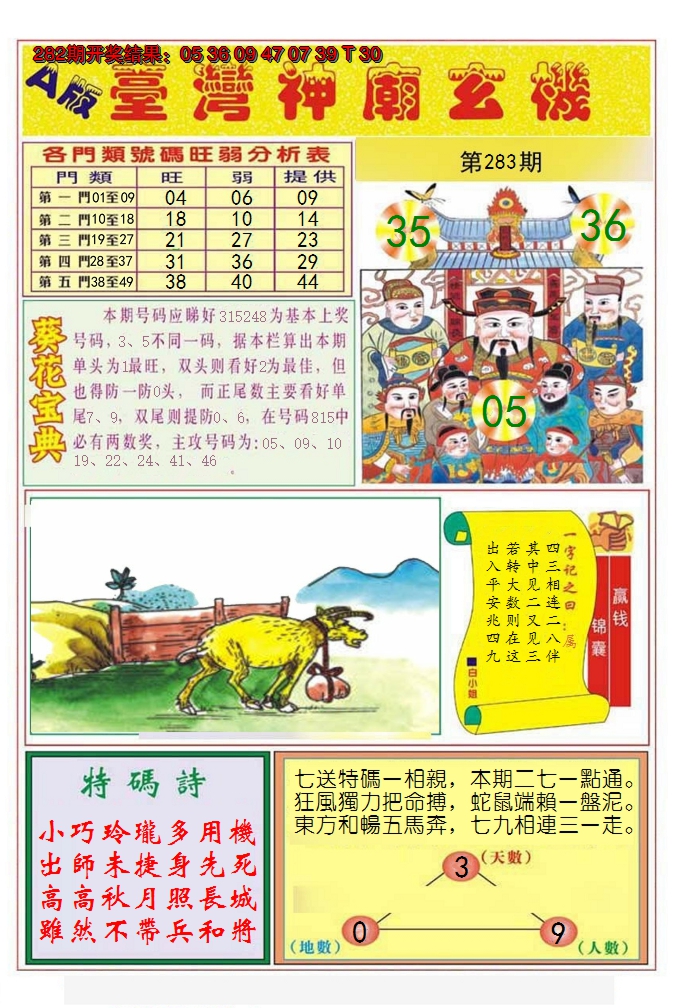 2024283期台湾神庙A