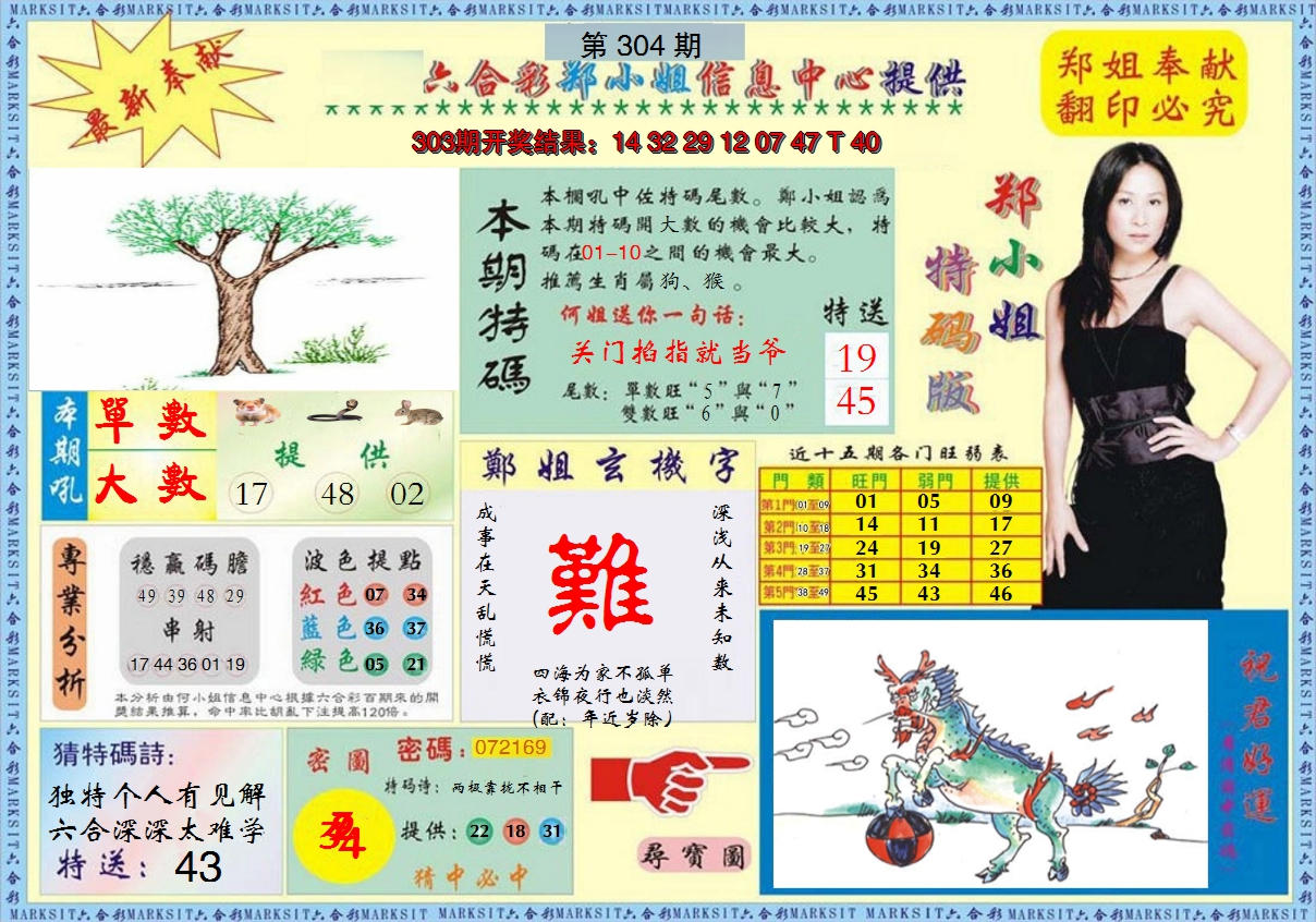 2024304期郑小姐特码报A