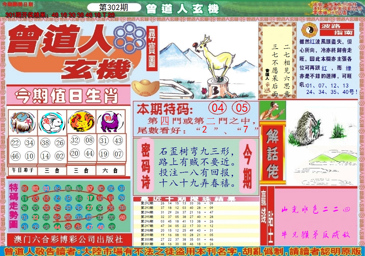 2024302期曾道人玄机A