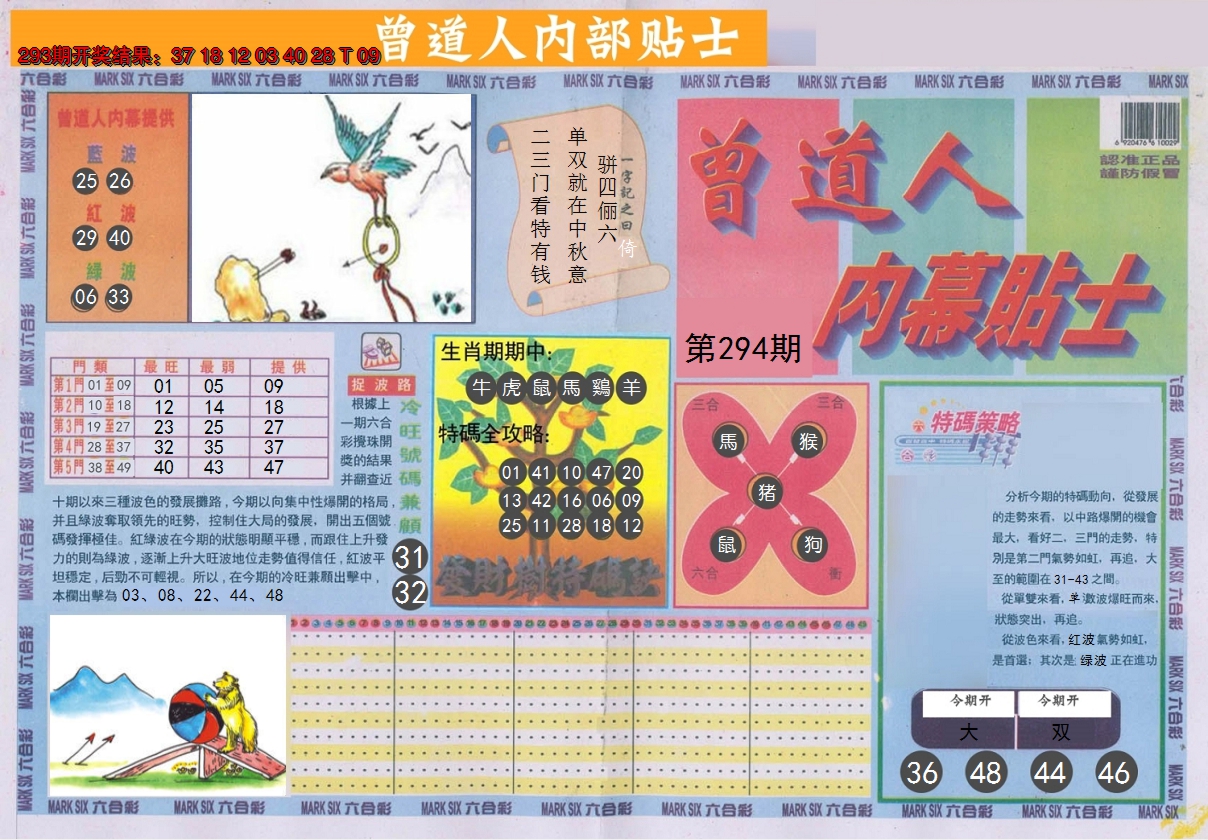 2024294期曾道人内幕贴士A