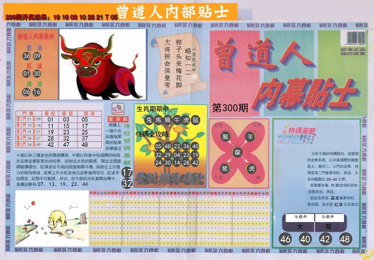 2024300期曾道人内幕贴士A