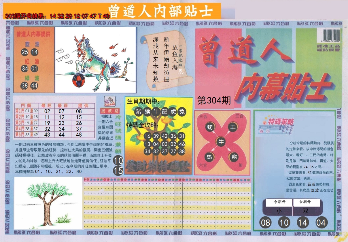 2024304期曾道人内幕贴士A