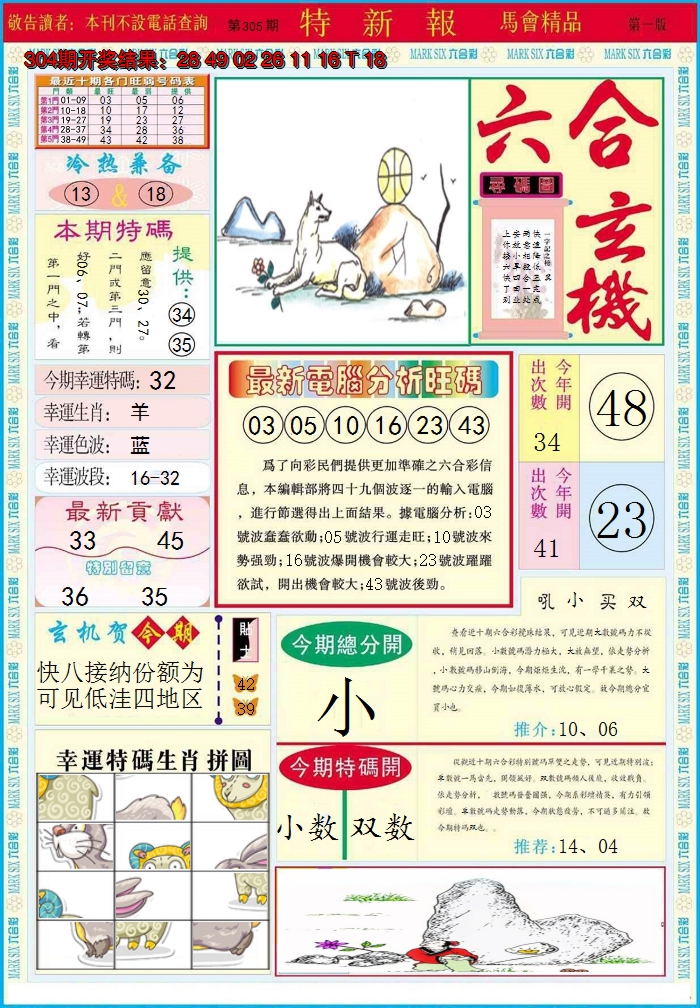 2024305期特新报A