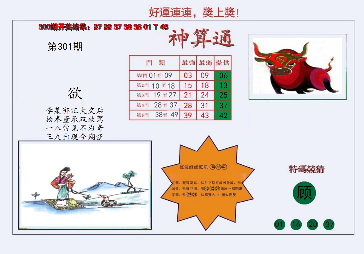 2024301期4-台湾神算