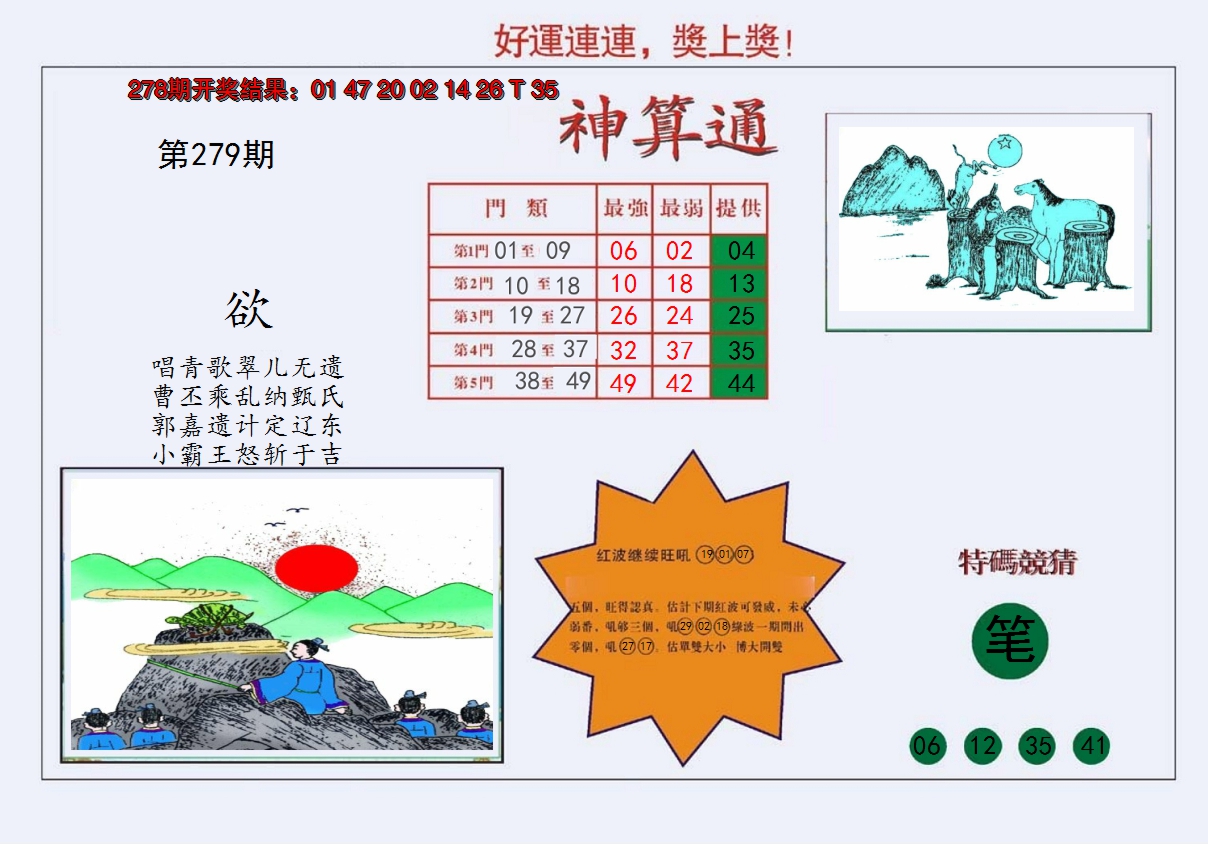 2024279期4-台湾神算