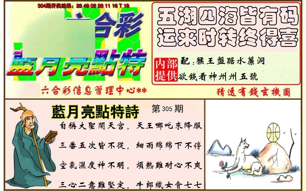 2024305期蓝月亮点特码
