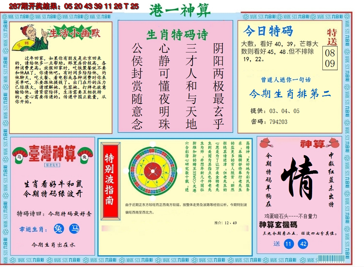 2024288期港台神算B