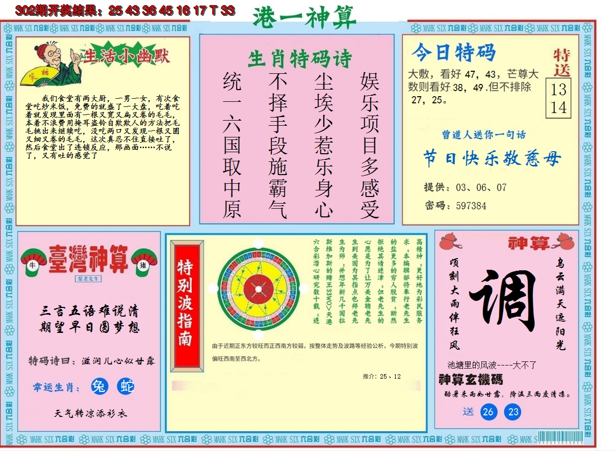 2024303期港台神算B