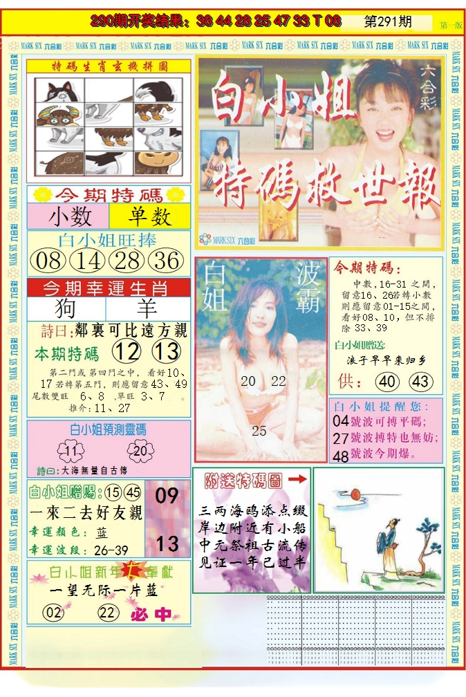 2024291期白小姐急旋风A