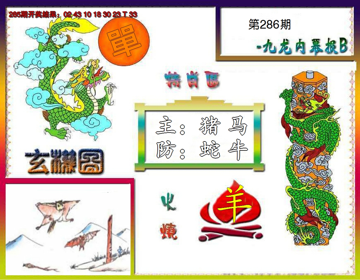 2024286期九龙内幕特肖图B