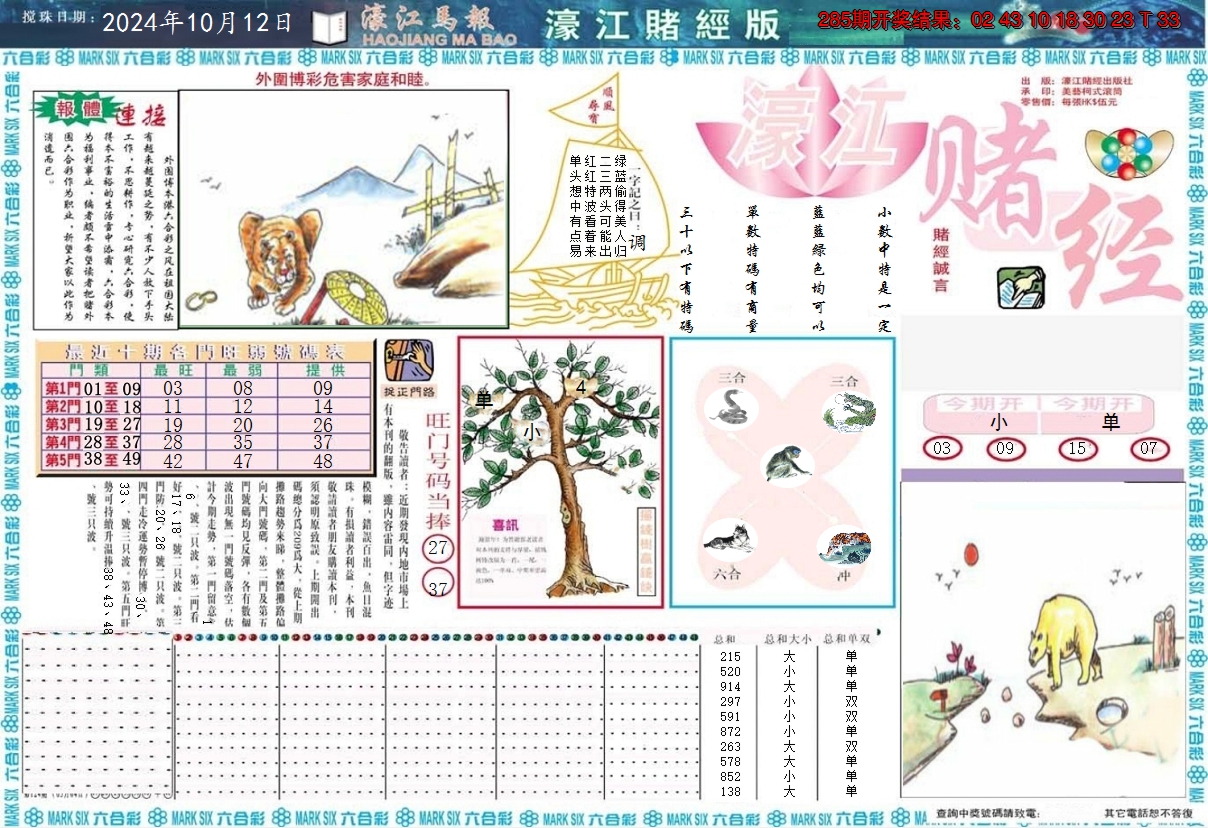 2024286期濠江赌经A