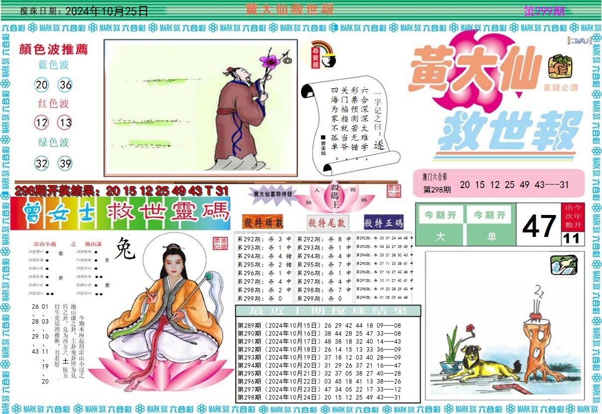 2024299期黄大仙救世A