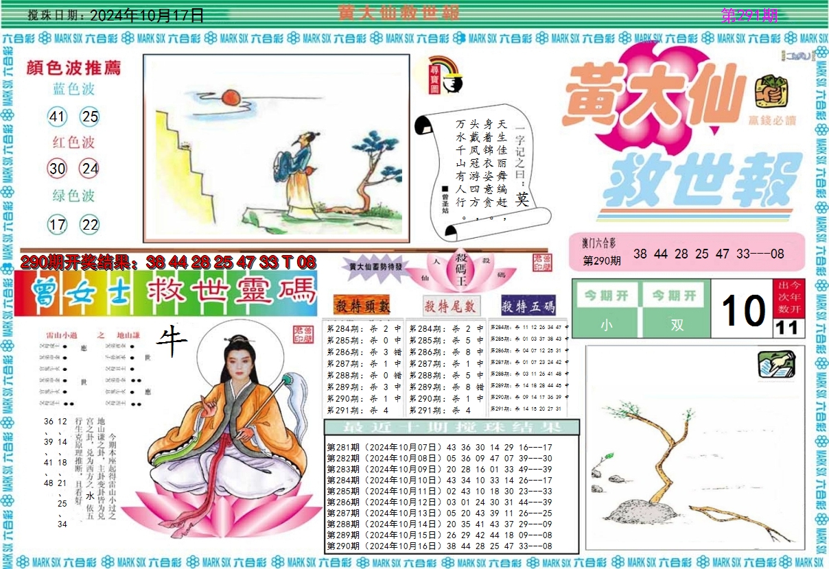 2024291期黄大仙救世A