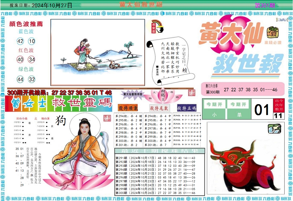 2024301期黄大仙救世A