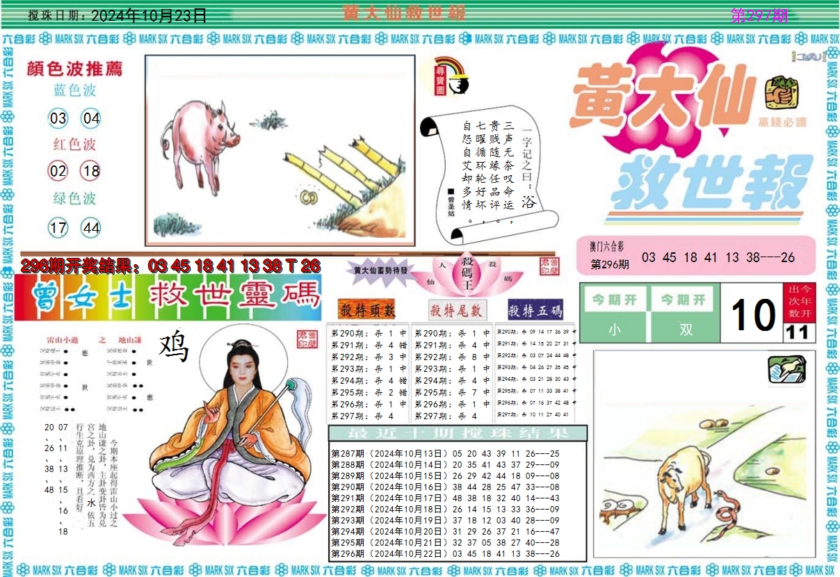 2024297期黄大仙救世A
