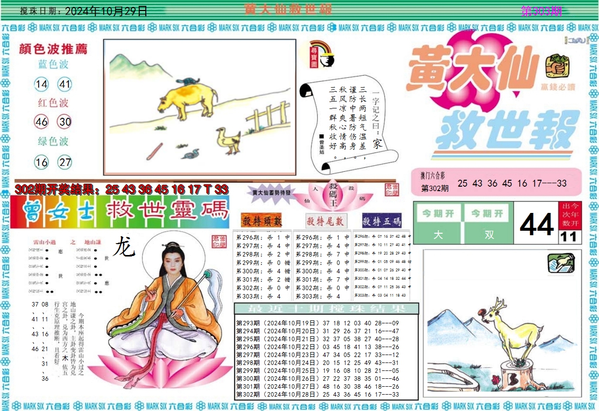 2024303期黄大仙救世A